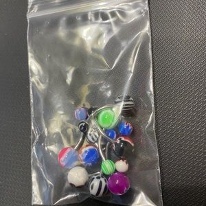 8 UV Acrylic Ball Steel Barbell Navel Rings